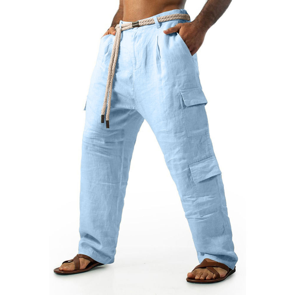 Shorts Chino Slim - กางเกงขาสั้นผ้าฝ้ายสำหรับผู้ชาย สไตล์ลำลอง มีหลายกระเป๋า ระบายอากาศได้ดี เหมาะสำหรับฤดูร้อน สตรีทแวร์
